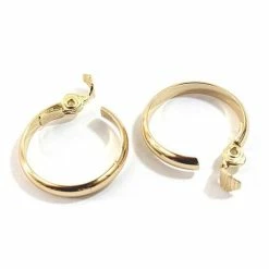 Best Sale 🌟 Adrienne-Vittadini Jewelry & ⌚ Watches Adrienne Vittadini Gold Polished Clip On Hoop Earrings ✨