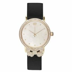 Buy 👍 Adrienne-Vittadini Jewelry & ⌚ Watches Adrienne Vittadini Bow Bezel ⌚ Watch - AD12950G678-003 🤩