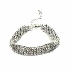 New 👍 Adrienne-Vittadini Jewelry & ⌚ Watches Adrienne Vittadini Silver 4 Row Rhinestone Bracelet 😍