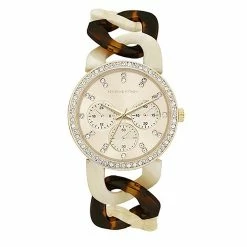 Brand new 🎉 Adrienne-Vittadini Jewelry & ⌚ Watches Adrienne Vittadini Tortoise Link ⌚ Watch - 13794G-42-A01 🛒