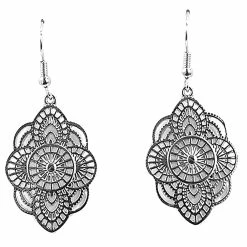 Hot Sale 💯 Adrienne-Vittadini Jewelry & ⌚ Watches Adrienne Vittadini Silver Filigree Loops Fishhook Earrings 👍