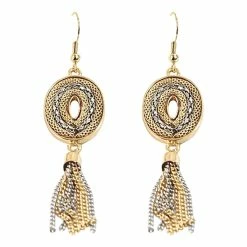 Promo 👏 Adrienne-Vittadini Jewelry & ⌚ Watches Adrienne Vittadini Two-Tone Braided Top Oval Earrings 👍