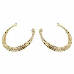 Flash Sale 🛒 Adrienne-Vittadini Jewelry & ⌚ Watches Adrienne 1 1/4in. Textured Triple Row Gold Hoop Earrings 👏