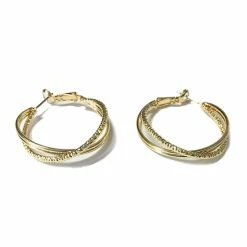 Flash Sale 👏 Adrienne-Vittadini Jewelry & ⌚ Watches Adrienne Vittadini Interlock Hoop Earrings ⌛