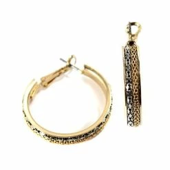 Best deal 👏 Adrienne-Vittadini Jewelry & ⌚ Watches Adrienne Vittadini Two-Tone Chain Insert Hoops 🎁