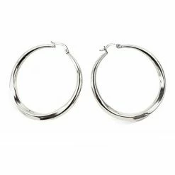 Outlet 🎉 Adrienne-Vittadini Jewelry & ⌚ Watches Adrienne Vittadini Silver Sculpted Hoop Earrings 😍