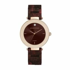 Budget 🌟 Adrienne-Vittadini Jewelry & ⌚ Watches Adrienne Vittadini Diamond/Burgundy ⌚ Watch-13456R-42-010 🤩