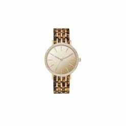 Hot Sale 🔔 Adrienne-Vittadini Jewelry & ⌚ Watches 👩 Womens Adrienne Vittadini Gold/Leopard ⌚ Watch - 13793G-42-A39 👍