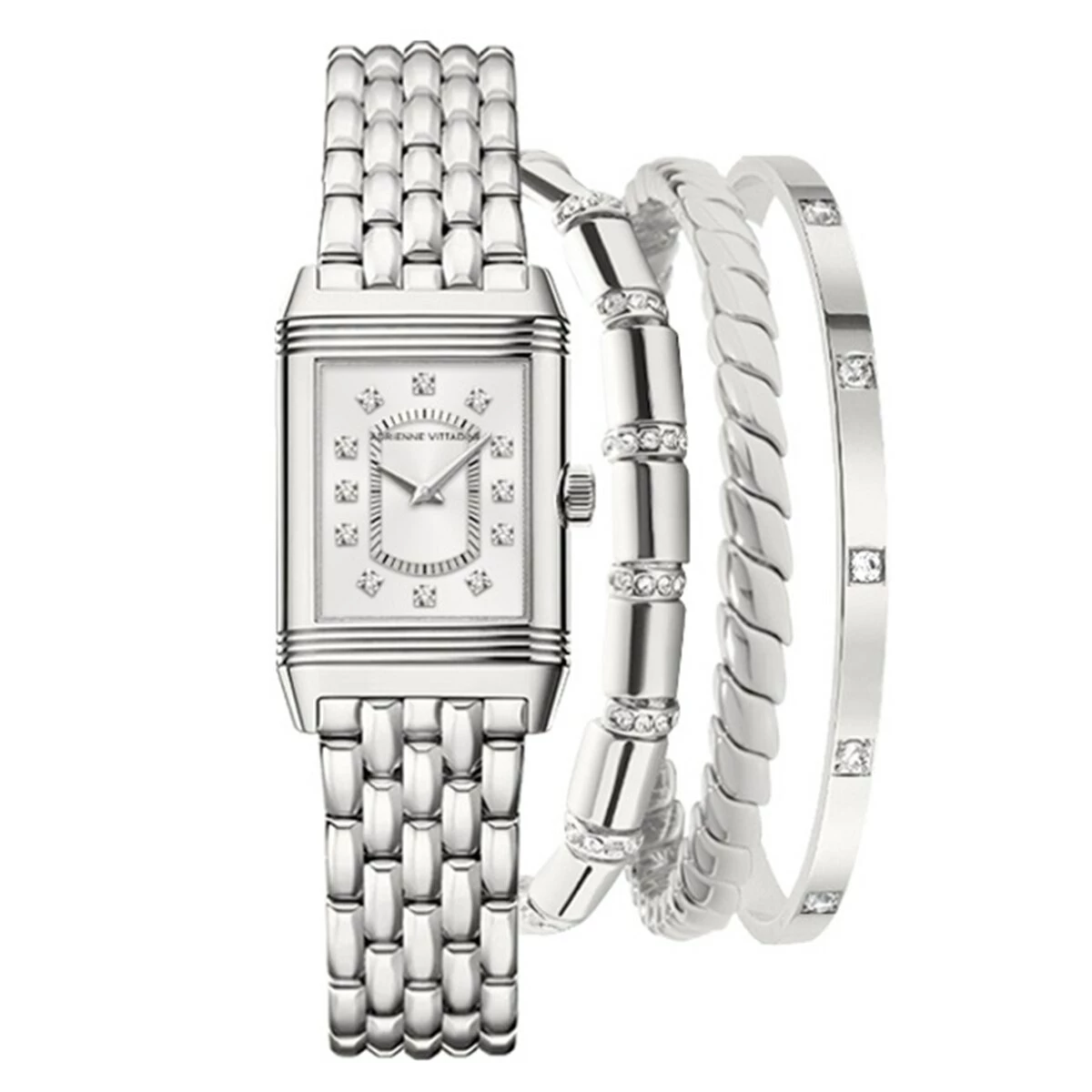 Budget โ Adrienne-Vittadini Jewelry & โ Watches ๐ฉ Womens Adrienne Vittadini Silver-Tone โ Watch Set - A1298S-42-B28 ๐ 3 Budget โ Adrienne-Vittadini Jewelry & โ Watches ๐ฉ Womens Adrienne Vittadini Silver-Tone โ Watch Set - A1298S-42-B28 ๐