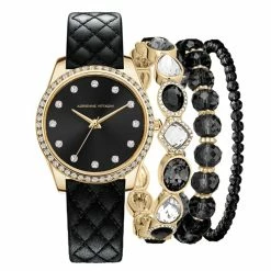 Buy 👏 Adrienne-Vittadini Jewelry & ⌚ Watches Adrienne Vittadini Gold-Tone ⌚ Watch & Bracelet Set - A1287G-42-G02 🎁