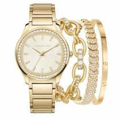 Coupon 🎁 Adrienne-Vittadini Jewelry & ⌚ Watches Adrienne Vittadini Striped ⌚ Watch & Bracelet Set - A1291G-42-H27 👏