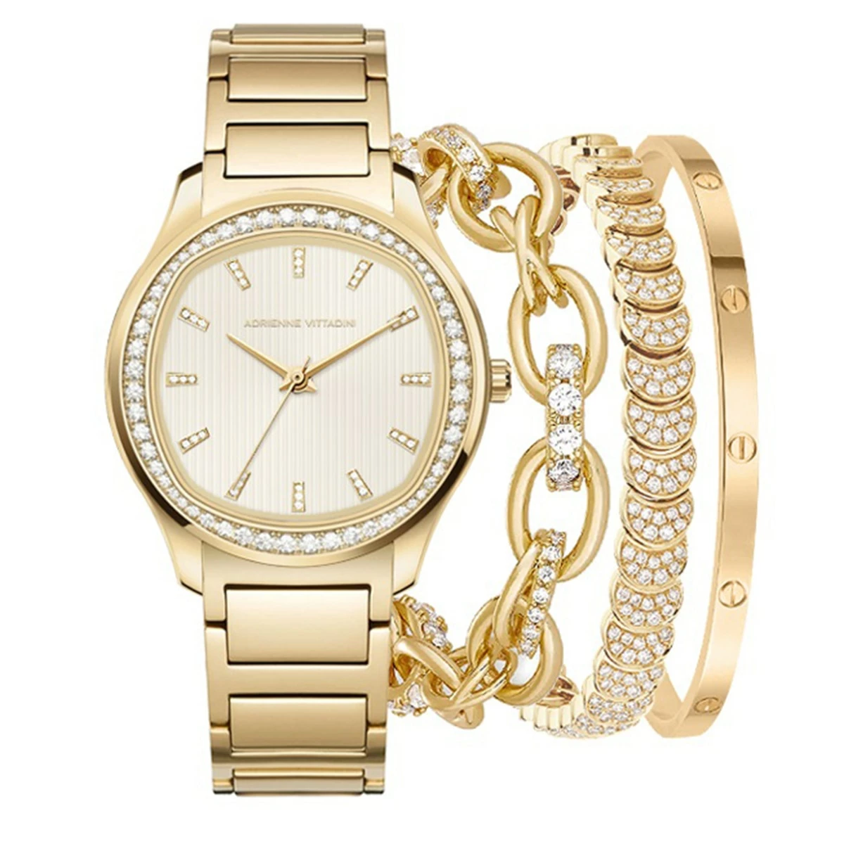 Coupon ๐ Adrienne-Vittadini Jewelry & โ Watches Adrienne Vittadini Striped โ Watch & Bracelet Set - A1291G-42-H27 ๐ 3 Coupon ๐ Adrienne-Vittadini Jewelry & โ Watches Adrienne Vittadini Striped โ Watch & Bracelet Set - A1291G-42-H27 ๐