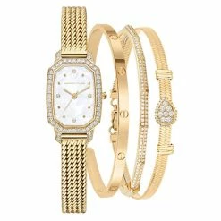 New ✨ Adrienne-Vittadini Jewelry & ⌚ Watches Adrienne Vittadini Analog ⌚ Watch & Bracelet Set - A1292G-42-E27 🎁