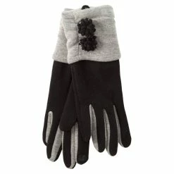 Best Pirce ❤️ Adrienne-Vittadini Accessories 👩 Womens Adrienne Vittadini Gloves With 3D Floral Trim 🥰