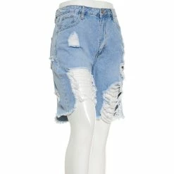 Best Sale ⌛ Almost-Famous Clothing Juniors Almost Famous™ Button Front Distressed Bermuda Shorts 👍