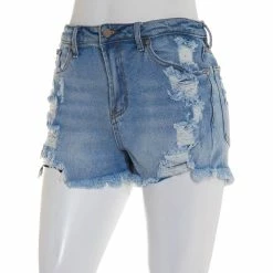 Brand new 😀 Almost-Famous Clothing Juniors Almost Famous™ High Rise Mom Rip Repair Fray Shorts 🥰