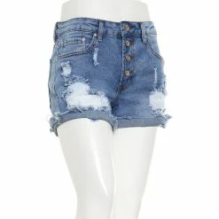 Top 10 ✔️ Almost-Famous Clothing Juniors Almost Famous™ Expand Button Fray Roll Cuff Shorts 🛒
