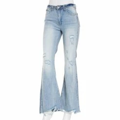 Top 10 🌟 Almost-Famous Clothing Juniors Almost Famous™ High Rise 90’s Fray Hem Flared 👖 Jeans 🌟
