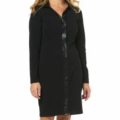 Outlet 🥰 Almost-Famous Clothing 👩 Womens Almost Famous™ Long Sleeve PU Trim 👕 Shirtdress ❤️ -Adrienne Vittadini Shop unnamed file 467