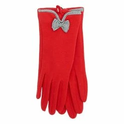 Outlet 🎉 Adrienne-Vittadini Accessories 👩 Womens Adrienne Vittadini Houndstooth Bow Touchscreen Gloves 👍