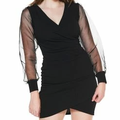 Promo 🔔 Almost-Famous Clothing Juniors Almost Famous™ Liverpool Organza Puff Sleeve Wrap 👗 Dress 🤩 -Adrienne Vittadini Shop unnamed file 517