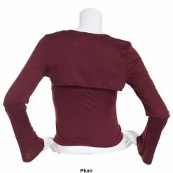 Hot Sale 🎉 Almost-Famous Clothing Juniors Almost Famous™ 2 Fer Rib Bell Sleeve Bolero Ruch Cami ⭐ -Adrienne Vittadini Shop unnamed file 562