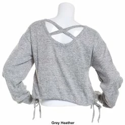 Outlet ⭐ Almost-Famous Clothing Juniors Almost Famous™ Marled Hacci Tie Bottom X-Back Sweatshirt 🎁 -Adrienne Vittadini Shop unnamed file 577