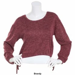 Outlet ⭐ Almost-Famous Clothing Juniors Almost Famous™ Marled Hacci Tie Bottom X-Back Sweatshirt 🎁 -Adrienne Vittadini Shop unnamed file 578