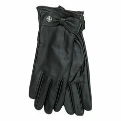 Deals 🌟 Adrienne-Vittadini Accessories 👩 Womens Adrienne Vittadini Cashmere Blend Bow Leather Gloves 😉