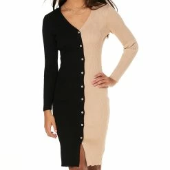 Promo ⭐ Almost-Famous Clothing Juniors Almost Famous™ Rib Splice Color Block Midi Sweater 👗 Dress 🛒 -Adrienne Vittadini Shop unnamed file 594