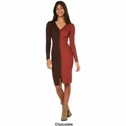 Promo ⭐ Almost-Famous Clothing Juniors Almost Famous™ Rib Splice Color Block Midi Sweater 👗 Dress 🛒 -Adrienne Vittadini Shop unnamed file 596