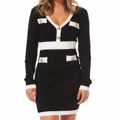 Deals 🤩 Almost-Famous Clothing Juniors Almost Famous™ Rib Frame Gold Button Mini Sweater 👗 Dress 😉 -Adrienne Vittadini Shop unnamed file 599