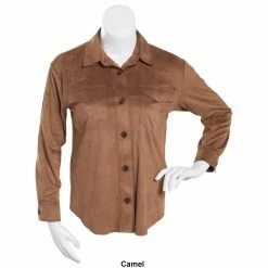 Cheap 😉 Almost-Famous Clothing Juniors Almost Famous™ Collared Suede Button Front Shacket 👏 -Adrienne Vittadini Shop unnamed file 632