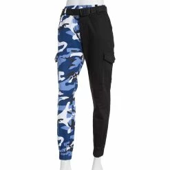 Coupon ❤️ Almost-Famous Clothing Juniors Almost Famous™ High Rise Belted Cargo Pants-Black/Blue 🛒