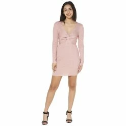 Cheapest 🛒 Almost-Famous Clothing Juniors Almost Famous™ Lurex Rib Twist Front Mini 👗 Dress ❤️