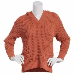 Discount 🎁 Almost-Famous Clothing Juniors Almost Famous™ Waffle Matte Chenille Hooded Sweater ✨