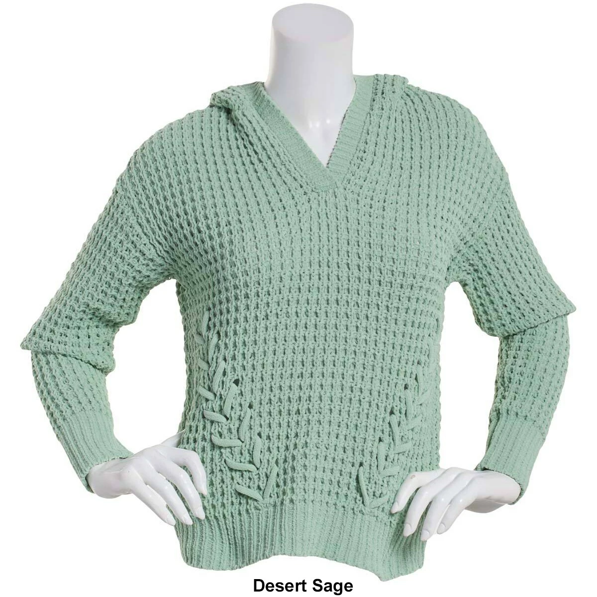 Discount 🎁 Almost-Famous Clothing Juniors Almost Famous™ Waffle Matte Chenille Hooded Sweater ✨ 5 Discount 🎁 Almost-Famous Clothing Juniors Almost Famous™ Waffle Matte Chenille Hooded Sweater ✨ - Image 3