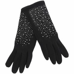 Best Pirce 🎉 Adrienne-Vittadini Accessories 👩 Womens Adrienne Vittadini Rhinestone Touchscreen Gloves 😉